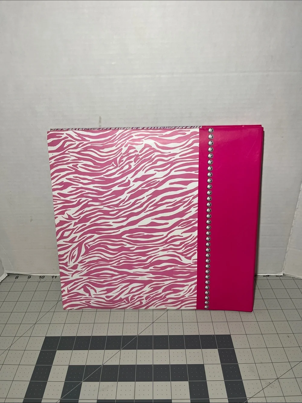 Hot Pink Zebra Print Photo Album with Gem Accent Frame